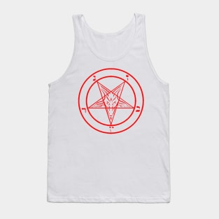 Red Baphomet Pentagram of The Church of Satan Tank Top
